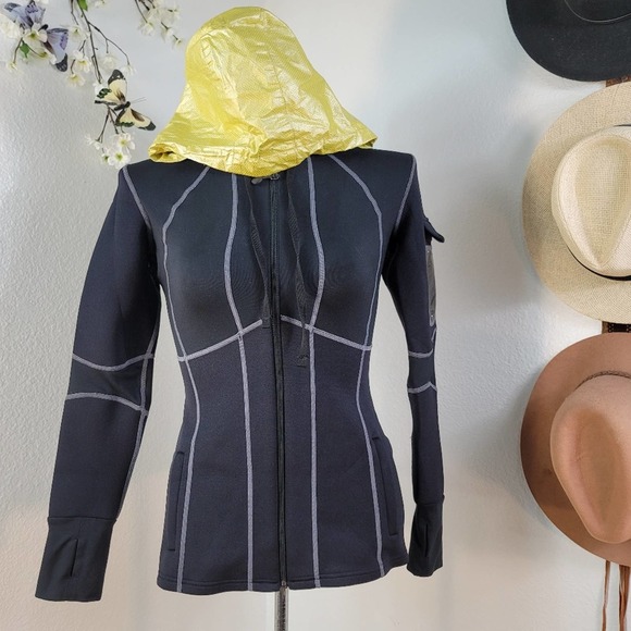 ZAGGORA BURN MORE CALORIES W HOT BODY WATERPROOF BLACK TRACK JACKET W HOOD SZ: M - Picture 11 of 16